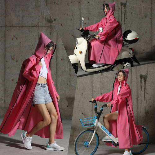 Women/men Zipper Hooded Poncho Motorcycle Rainwear Long Style Hiking Environmental Rain Jacket 2022 Hot Sale Raincoat