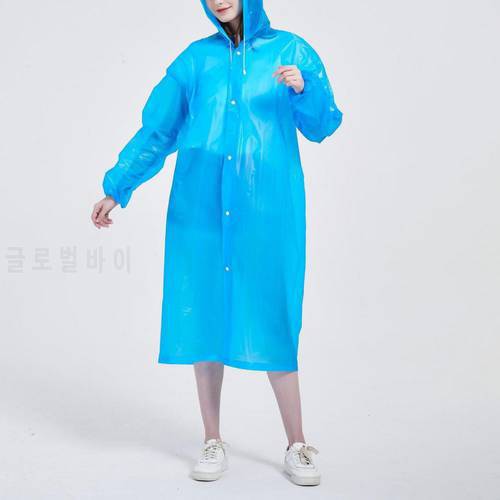 Outdoor Raincoat Elastic Transparent EVA Rain Coat Men Women Rain Poncho Adults Hooded Rain Cloak capa de chuva плащ женский