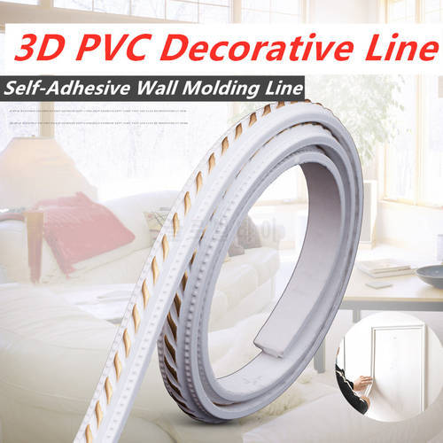 3D PVC Home Decorative Trim Line Self-Adhesive Soft Line Ceiling Baseboard Decor Gap Strip Wall Molding Line 3D Sticker