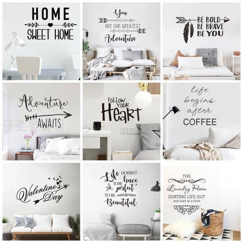 Creative engraved English alphabet wall stickers kitchen bedroom atmosphere decoration self-adhesive can be removed wall design