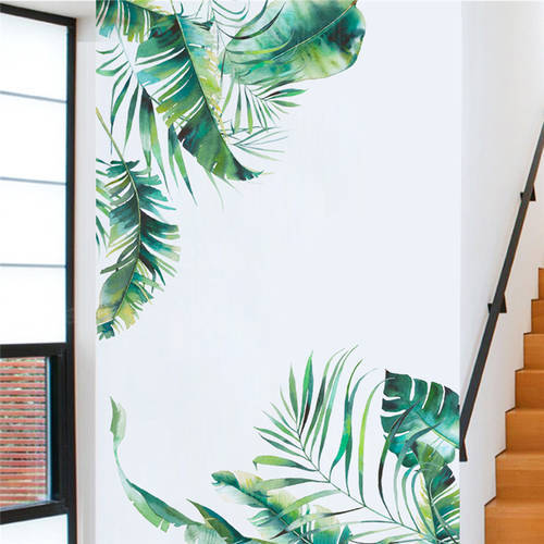 Wall Vinyl Stickers Jungle Tropical Plants Palm Leaf Living Room Eco-friendly Decals Art Murals Poster Home Decor Wallpaper
