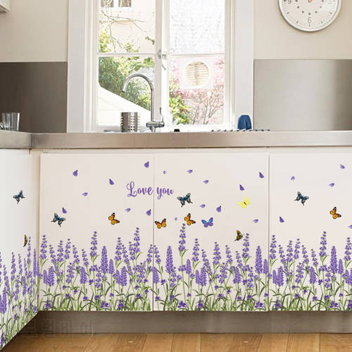 Warm Lavender Waistline Affixed To The Bedroom Corridor Skirting Line Wall Stickers School Classroom Decoration Stickers