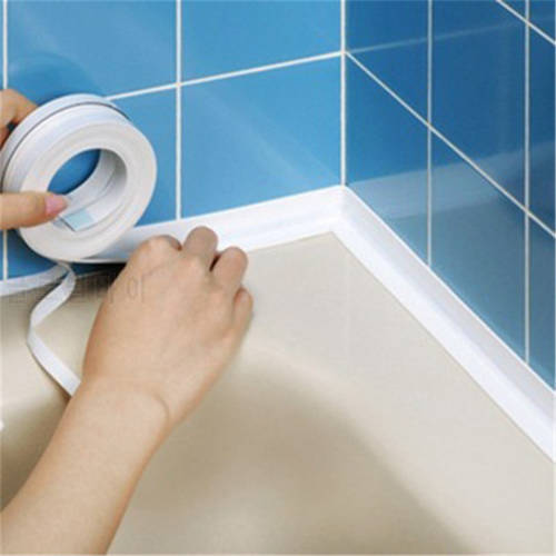 Good Sealing Caulk Strip Tape PVC Self adhesive Waterproof Shower Sink Bath Edge Wall Sticker For Kitchen Bathroom Bathtub Floor