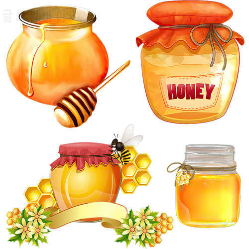 Three Ratels CHT27 Sweet honey jar leisurely pastoral style self pasting kitchen refrigerator decoration