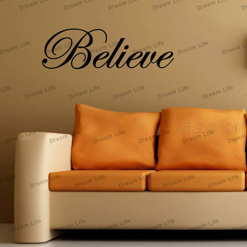 Believe Wall Stickers Vinyl Decal Family Kidsroom Home Decor Quote Letter Words Wall Decal Mural Wallpaper