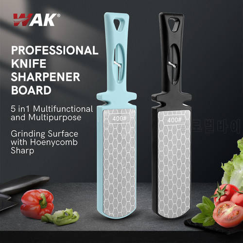 WAK 5in1 Professional Knife Sharpener Board Stone 1000 Hoenycomb with Diamond Bars Kitvhen Tools Utensils and Gadgets