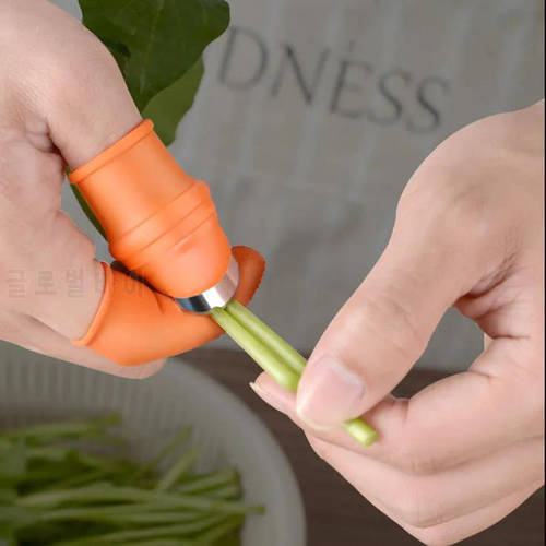 1set Silicone Finger Protector Thumb Knife Protector Gears Cutting Vegetable Iron Nail Pick Grape Picker for Garden Orchard