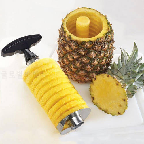 Pineapple Slicers Fruit Corer Slicer Stainless Fruit Pineapple Corer Slicer Peeler Cutter Fruit Knife Slicer Kitchen Accessories