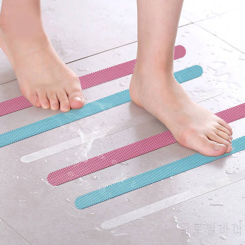 12pcs Anti-Slip Strips Shower Floor Stickers Bath Safety Strips Transparent Non Slip Tape For Bathtubs Stairs