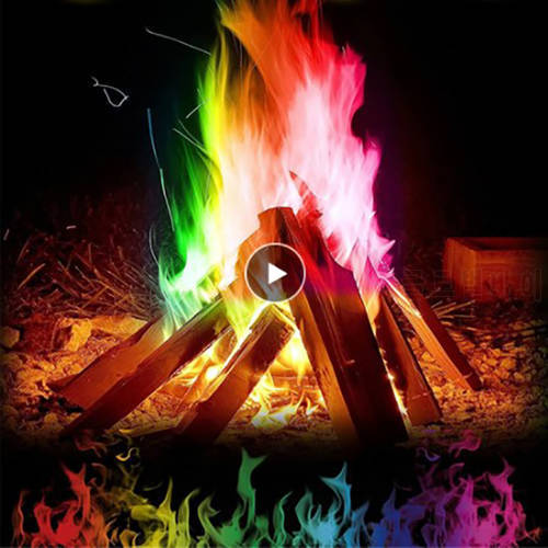 Mystical Fire Magic Tricks Coloured Flames Glow Party Tool Color Toy Birthday Bonfire Sachets Fireplace Pit Patio Party Supplies