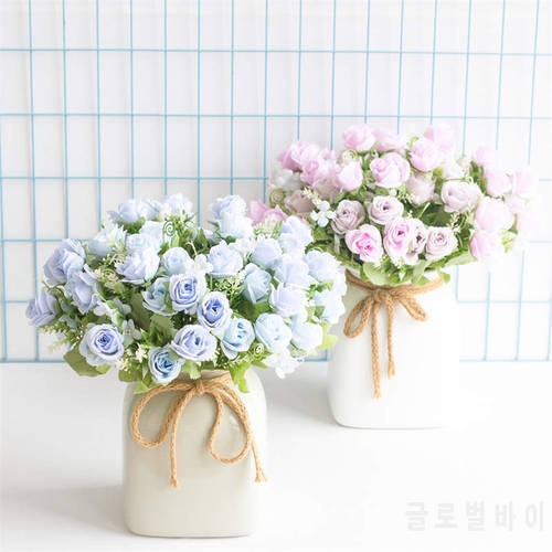 Beautiful Rose Peony Artificial Silk Flowers 30cm Artificial Flowers Bouquet 5 heads Fake Flowers for Home Wedding Decoration