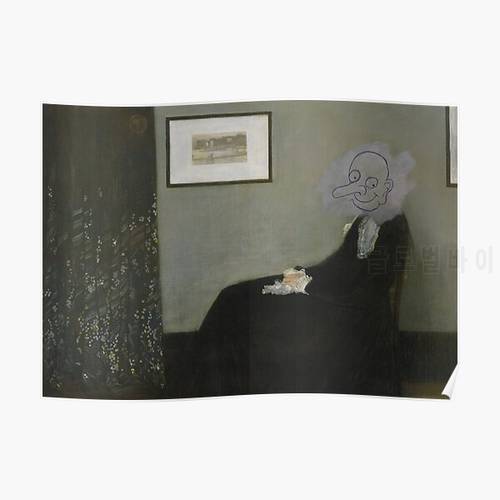 Mr Bean Whistler Mother Poster Painting Modern Room Mural Home Funny Vintage Decoration Wall Picture Print Decor Art No Frame