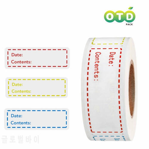 Kitchen Date Roll Paper Label Waterproof Food Storage Stickers Removable Storage Sticker Freezer Labels