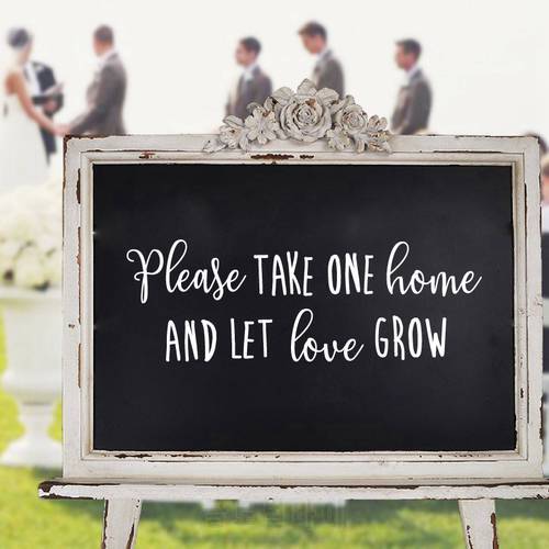 Let Love Grow Wedding Sign Vinyl Art Sticker Succulent Favors Sign Decals Wedding Accessories Decals Decor Bridal Shower Signs