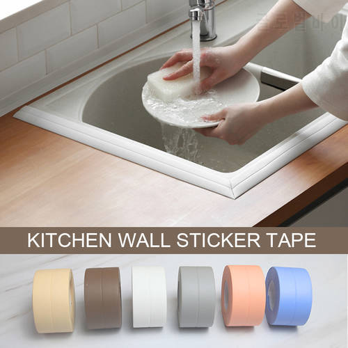 Magic For Bathroom Kitchen 3.2m Shower Sink Bathroom Sealing Strip Caulking Wall Sticker Waterproof Self Adhesive Sink Edge Tape