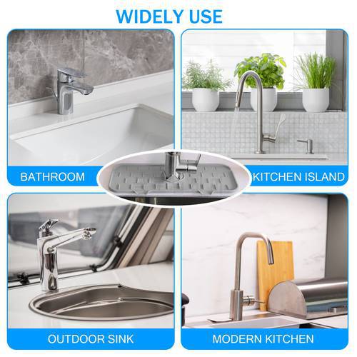 Multifunction Silicone TPR Faucet Handle Drip Catcher Tray Sink Splash Drainage Mat Drying Pad Guard Kitchen Tools Accessories