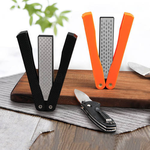 Double Sided Folded Pocket Sharpener Diamond Knife Sharpening Stone Kitchen Outdoor Trekking Survival Barbecue Portable Tool