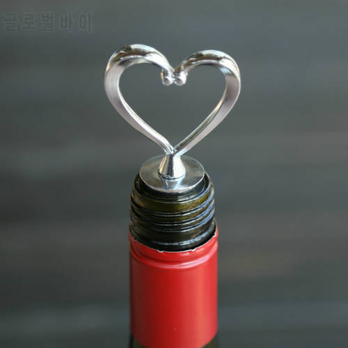 1pc Heart Shaped Red Wine Bottle Vacuum Stopper Twist Cap Heart Shape Beer Champagne Wedding Favors Gifts
