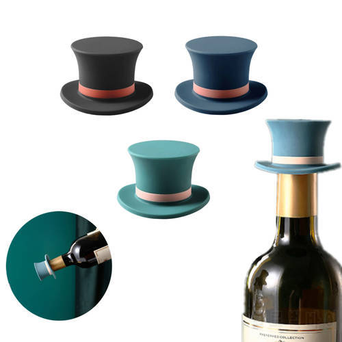 Reusable Silicone Wine Stopper Cap Plug Creative Hat Shape Vacuum Sealed Bottle Stop Cover Home Wine Bottle Stopper Bar Tools