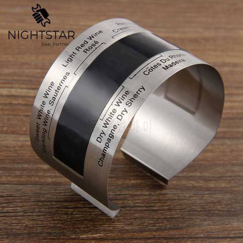 Wine Thermometer Stainless Steel Wine Bracelet Thermometer 0-24 Degree centigrade Red Wine Temperature Sensor