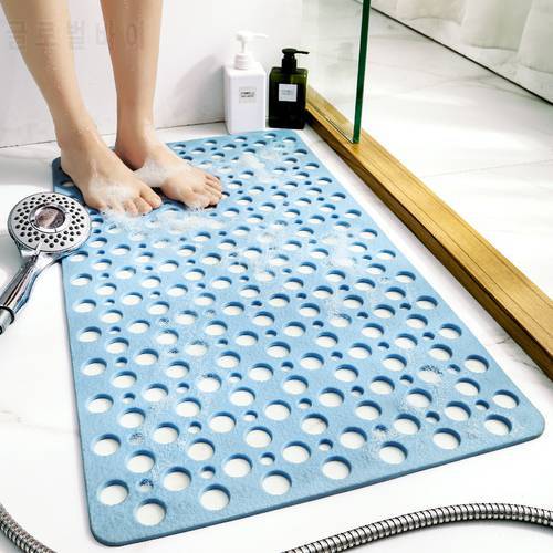 Waterproof Non-slip Shower Bathroom Mat Non-Toxic Tasteless TPE Soft Bath Mats Household Anti-slip Large Hydrophobic Pad Hollow