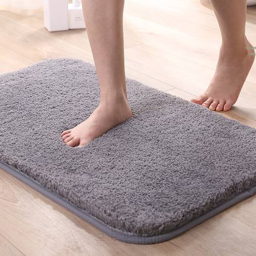 Super Thick Fluff Fiber Bath Mat, Comfortable and Soft Bathroom Carpet, Non-slip Absorbent Carpet Foot Mat, Shower Room Door Mat
