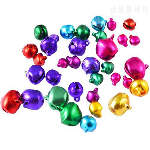100PCS 6-14MM Jingle Bells Aluminum Loose Beads for Festival Party Decoration Christmas Tree Decoration DIY Crafts Accessories