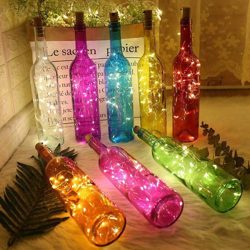 New Year 2023 1m 2m LED Wine Stopper for Bottle Fairy String Lights Christmas Decorations for Home New Year 2023 Home Decor