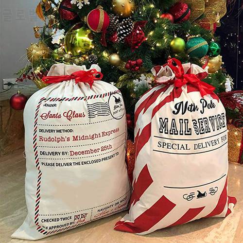 Popular Christmas Gift Bag With Drawstring Santa Sacks Candy Cookie Storage Large Bag Xmas Tree Ornament Festival Decoration