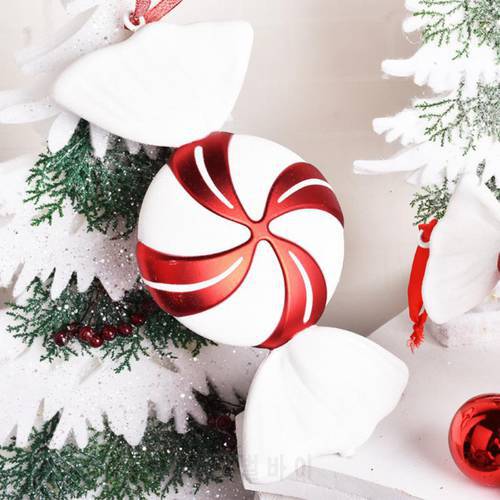 32cm Large Candy Pendant Christmas Decorations Wedding Decorations Red And White Painted Gold Party Decorations Home Decoration