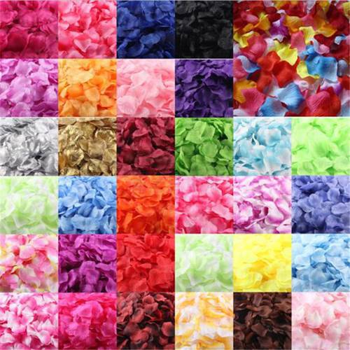 500Pcs Multicolor Fake Rose Petals Girl Toss Silk Petal Artificial Dried Flower For Wedding Party Home Decoration Accessories