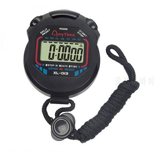 Portable Professional Handheld LCD Chronograph Sports Stopwatch Timer Classic Digital Stop Watch With String Kitchen Accessories