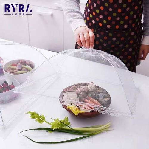 New Nylon Food Cover Mesh Food Tent Easy Clean White Mesh Square Food Cover Foldable Insect Cover Umbrella Screen Insect Tents