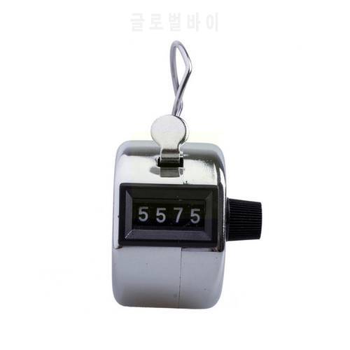4 Digit Hand Tally Metal Counter Steel Mechanical Clicker With Tally Timer Clicker Golf Counter Soccer D8O8