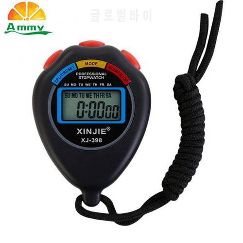 Portable Chronometer Handheld Waterproof Digital LCD Stopwatch Chronograph Sports Professional Stopwatch Timer Counter