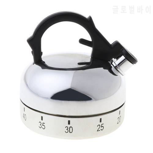 60 Minute Counting Teapot Shaped Kitchen Cooking Alarm Clock Timer Mechanical