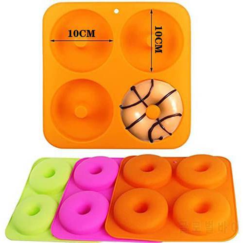 3D Silicone Donut Mold 4 Hole Baking Pan Cake Mould Non-Stick Pastry Chocolate Cake Dessert Molds Kitchen Baking Cake Tool Acces