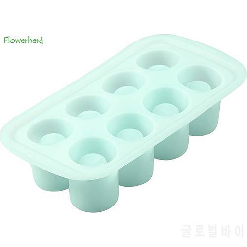 Round Silicone Shot Glass Mold 8-Cavity Mousse Cake Baking Chocolate Succulent Plant Pot Concrete Cement Plaster Ice Shot Molds