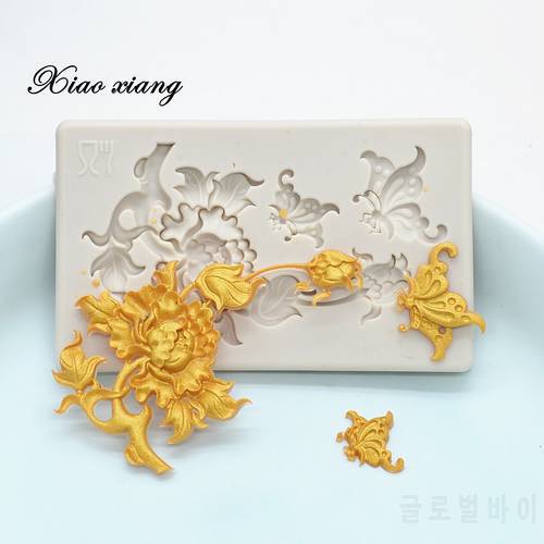 Flowers Silicone Cake Molds For Baking Butterfly Fondant Sugarcraft Cake Chocolate Mold Soap Mould Wedding Cake Decorating Tools