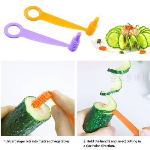 Random Color Manual Cucumber Spiral Slicer Vegetables Spiral Knife Multifunctional Cutting And Cutting Device Kitchen Tools