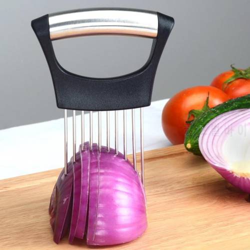 Creative Onion Slicer Stainless Steel Loose Meat Needle Tomato Potato Vegetables Fruit Cutter Safe Aid Tool Kitchen Gadgets