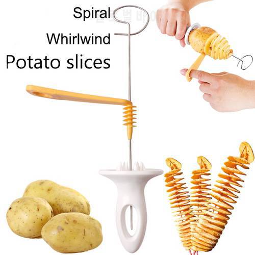 Rotate Potato Slicer Stainless Steel Spiral Potato Twisted Cutter Diy Creative Fruit And Vegetable Kitchen Gadget Vegetable Tool