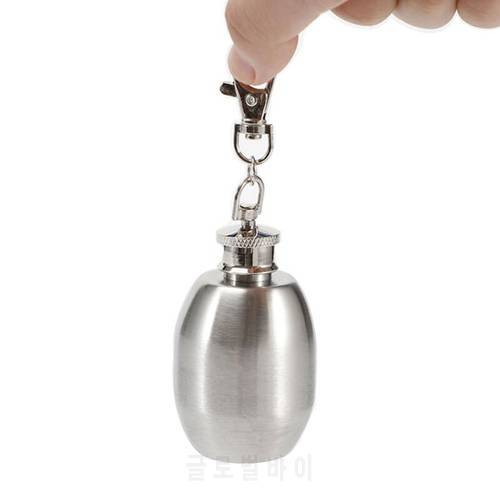 2oz 56ml Mini Portable Stainless Steel Hip Flasks Oil Fashion Bottles Silver Wine Flagon Keychain With Funnel