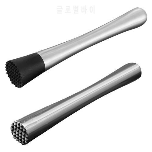 Durable Professional Cocktail Mixer Muddler Comfortable Grip Handle Stainless Steel Ice Breaking Stick for Barware Supply