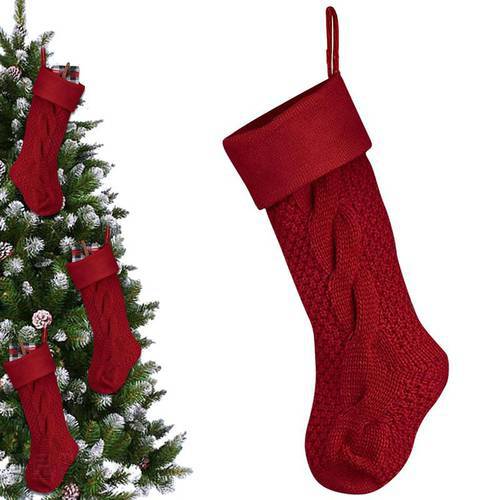Christmas Knitted Stockings Christmas Tree Ornaments Sack Christmas Socks Christmas Decoration Gifts Candy Socks Xmas Gift