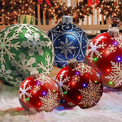 60CM Christmas Inflatable Decorated Balls Christmas Balls Outdoor Christmas Tree Decorations Atmosphere Inflatable Baubles Toys