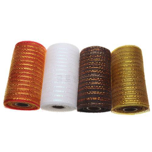 1 Roll Flowers Mesh Packaging Gift Wrapping Gold Wire Colorful Florist Packaging Flower Bouquet New Year Xmas Tree Decor