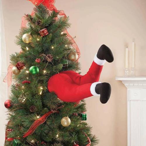 2022 New Christmas Santa Claus Plush Legs Fake Leg Ornaments Home Tree Elf Party Christmas Decoration Leg Xmas Doll Pendant