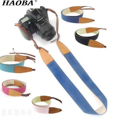 Camera Strap Comfortable Decompression Denim Material Shoulder Neck Strap Apply For All Perforated Cameras For Canon