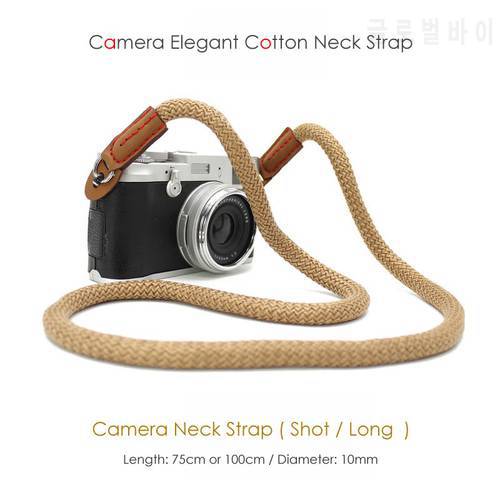 Elegant Cotton Fashion Camera Shoulder Neck Strap Belt for Mirrorless Digital Camera Leica Canon Fuji Nikon Olympus Pentax Sony